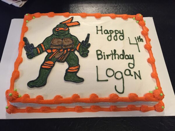 Teenage mutant ninja turtles birthday cake.