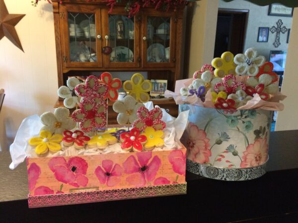 Two boxes of cookies on a table.