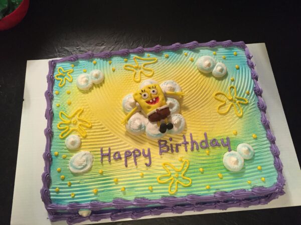 Spongebob birthday cake.