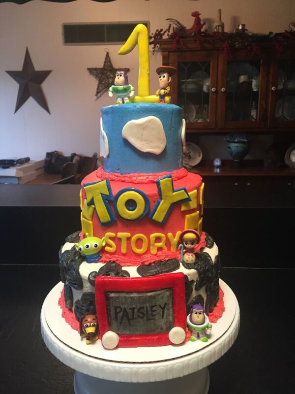 Toy story 1st birthday cake.