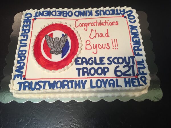 Eagle scout troop 621 cake.