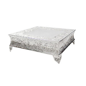 Cake Plateau – Silver Ornate Square