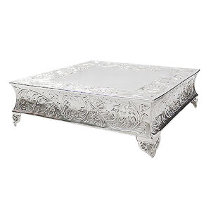 Cake Plateau – Silver Ornate Square