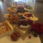 A table with a variety of snacks on it.