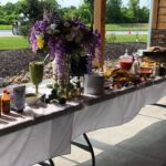 A table with food on it.