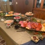 A table with a lot of food on it.