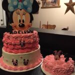 A minnie mouse cake and a minnie mouse cake.