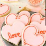 Valentine's day cookies with the words love on them.