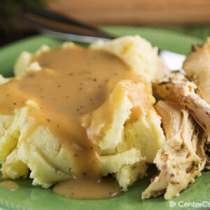 Mashed potatoes and Turkey Gravy